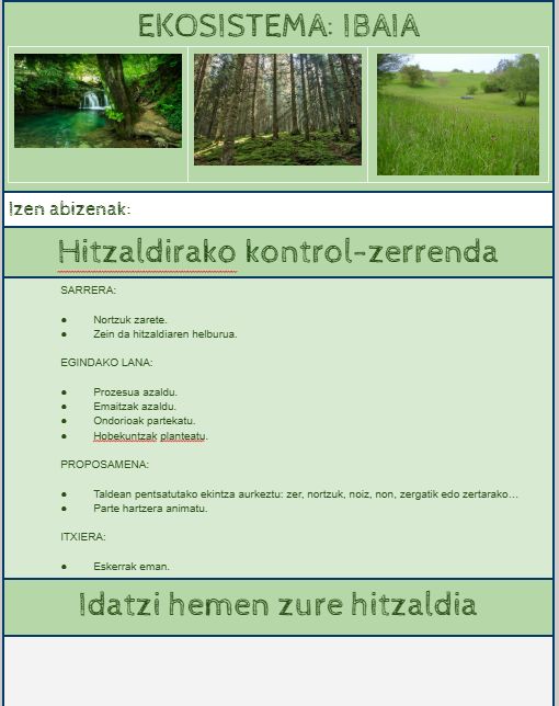 Hitzaldirako kontrol-zerrenda Hitzaldirako kontrol-zerrenda